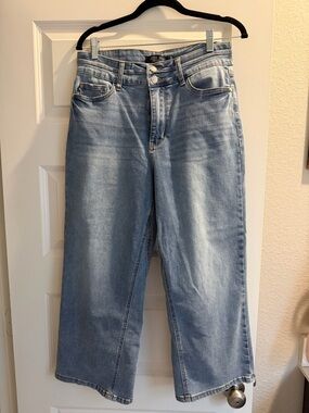 Judy Blue Light Blue High-Rise Wide Leg Cropped Jeans